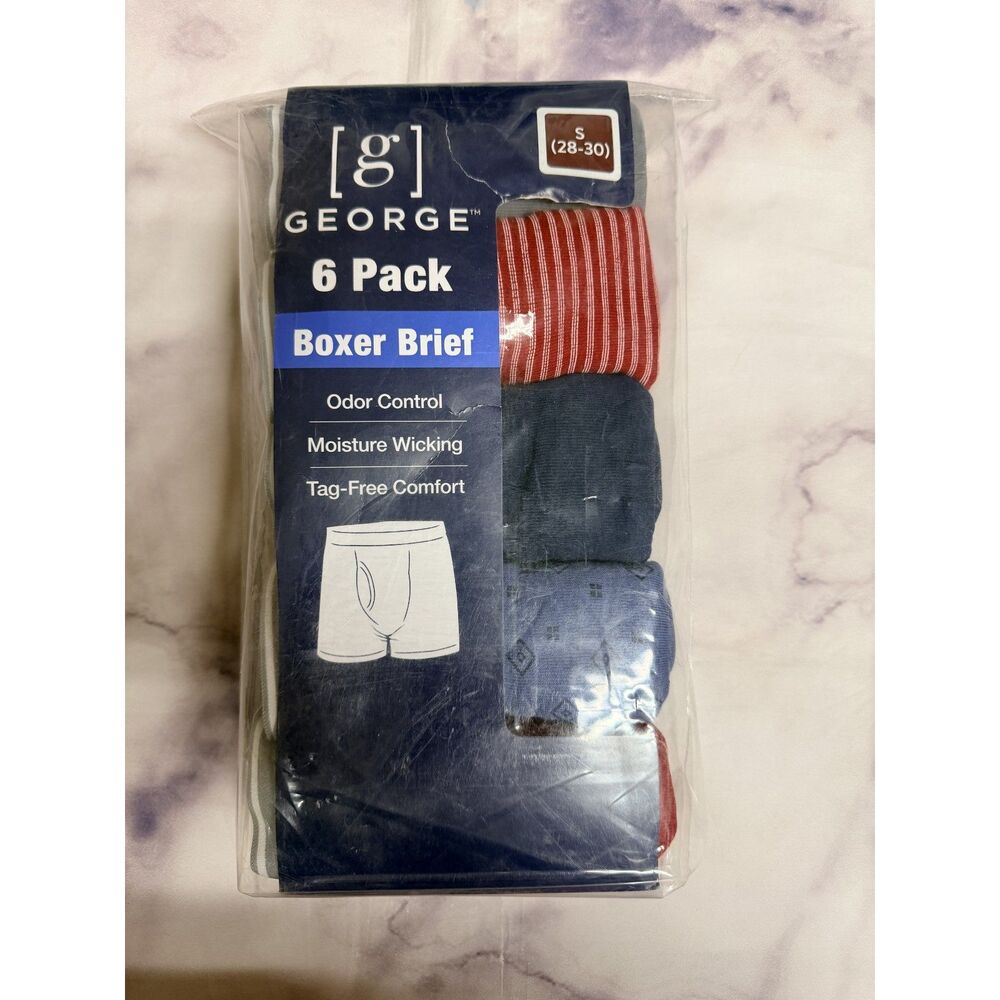 George Men's Regular Leg Boxer Briefs, 6 Pack